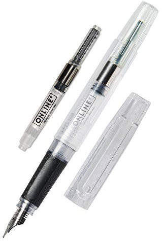 Online Füllhalter Bachelor,transparenter Füller,Iridiumfeder M,Patronenfüller für Standard-Tintenpatronen,ergonomisches Griffstück
