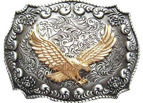 Cosplay kostym västerländsk bältesspänne USA lager varje spänne är unikt (WT128), Antiksilver, en storlek