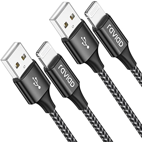 RAVIAD iPhone Charger Cable 2M/6.6FT 2Pack Lightning Cable MFi Certified iPhone Fast Charger Cable Lead for iPhone 14 13 12 11 Pro Max Xr X 8 7 6 Plus Pad and More