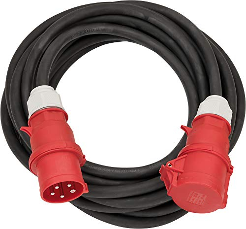 Brennenstuhl Professional CEE Verlängerungskabel IP44 (10m Kabel, H07RN-F 5G6,0, 400V/32A 5-polig mit CEE Stecker und Kupplung, für den Außenbereich IP44, Made in Germany) schwarz