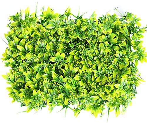 QIAOH Artificial Boxwood Panels 24PCS, Topiary Hedge Plant UV Protected Privacy Ivy Screen Faux Greenery Wall Décor Outdoor Indoor Use Backyard Garden Decoration