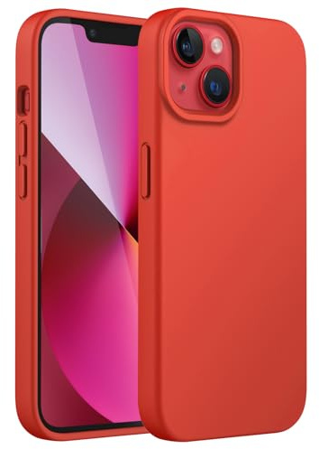 JETech Silikon Hülle für iPhone 13, Orangerot