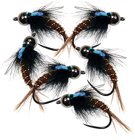 Perfeclan The Fliegenfischen Fliegensortiment Trockenfliegen, Nymphen, Nassfliegen, Streamer Wooly Fliegen, Euronymphen, Scuds, Würmer, 12