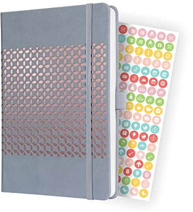 SIGEL J3209 Wochenkalender Jolie 2023 - ca. A5 - hellgrau - Hardcover - Gummiband, Stiftschlaufe, Einstecktasche - 174 S. - FSC-zertifiziert - Terminplaner