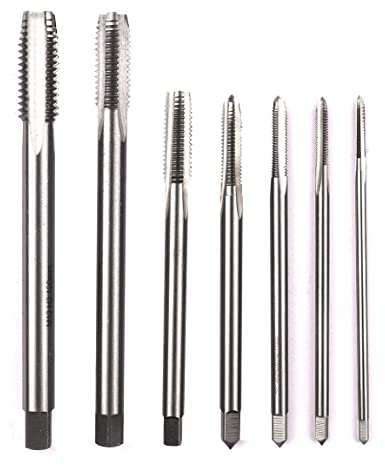 ATOPLEE Gewindebohrer mit metrischem Maschinengewinde, 7-teiliger HSS-Gewindebohrer mit gerader Nut für Rechtshänder M3-M12 (alle Größen)