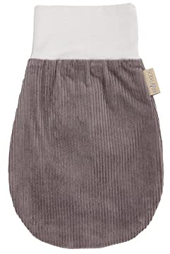 KraftKids Strampelsack Cord Breitcord Grau für den Herbst/Winter aus Musselin Baumwolle und warmen Fleece in Zwei Größen erhältlich