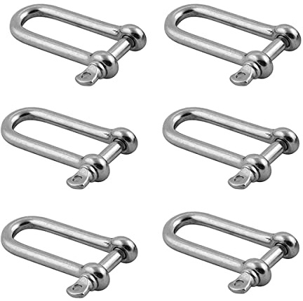 SYDARSYN 4-10mm D Ring Schäkel Edelstahl Lang Schäkel Schloss Bogen Anker für Marine Boot Ketten Schäkel mit Pin für Konstruktion Fahrzeug Wiederherstellung Ziehen Abschleppen Takelwerk