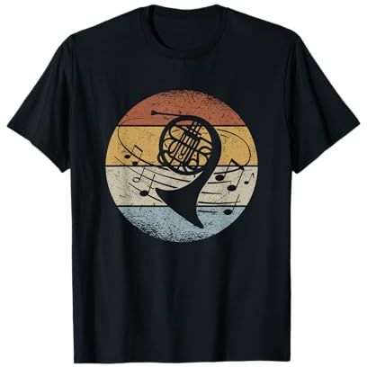 Orchester Musiker Horn Noten Retro Waldhorn T-Shirt