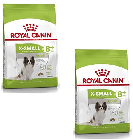 X-Small Adult 8+ | Trockenfutter für sehr kleine ältere Hunde | 2 x 500 g | Royal Canin | Alleinfuttermittel | Zur Unterstützung der normalen Vitalität, Verdauung & Harnwegsfunktion | Doppelpack