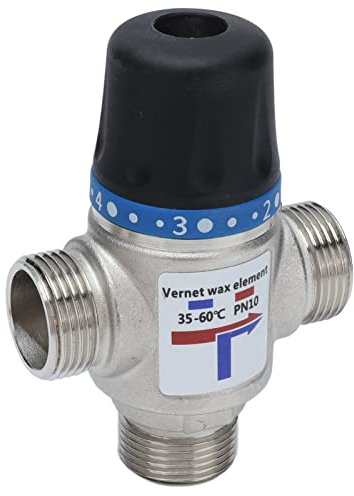 Thermostatic Mixing Valve, Shower Mixing Valve, 3 Way Valve Shower Mixing Valve Water, Automatically Cut Off Temperature Control Device Large Flux Mixing Valve (G3/4)
