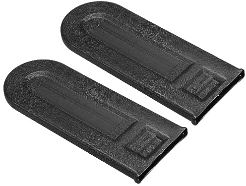 PATIKIL 8 Kettensäge Kette Cover 2 Packung Kettensäge Stab Schutzende Abdeckung Plastik Kettensäge Sägeschiene Scheide Abdeckung für Garten Kettensäge Schwarz