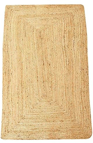 Casa Moro Jute Teppich Esha 90 x 150 cm Rechteckig | Natur Beige Läufer im Boho-Style | Handgeflochten aus Naturfaser | Wohn-Deko | MA6008