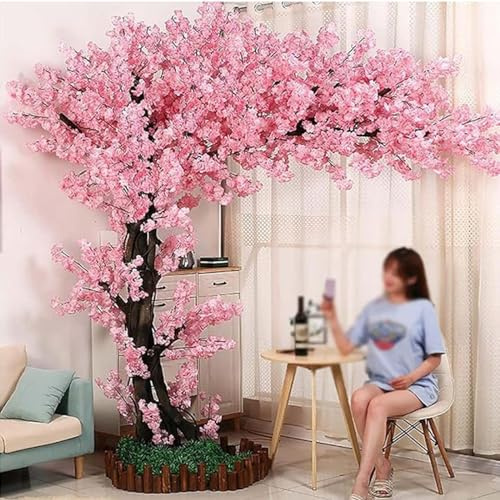 DDZJTPP Künstlicher Kirschblütenbaum,Japanischer Künstlicher Kirschblüten-Kunstbaum,Kirschblütenbaum,Kirschblüten-Dekor Für Hochzeitsaktivitäten,Rosa,Extended-1.2x0.8m/3.9x2.6ft