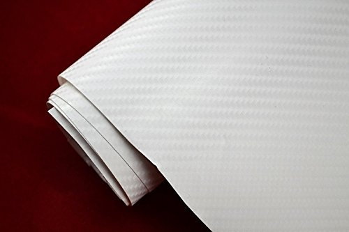 Neoxxim 15,9€/m2 4D Carbon Auto Folie Weiss 75 x 150 cm Lackfolie Car Wrapping Lackschutzfolie blasenfrei flexibel