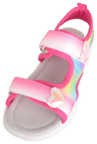 ABSOLUTE FOOTWEAR Sandali estivi per bambini con design a forma di cuore, Fucsia, 31 EU