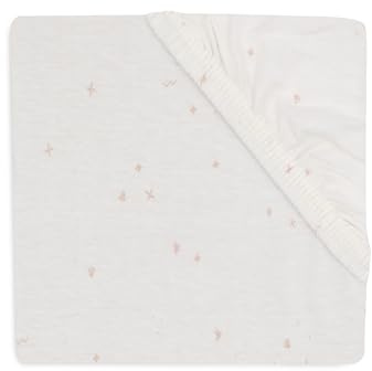 Jollein Spannbettlaken Jersey - Twinkling, Wild Rose - 70/75x140/150cm - 100% Baumwolle - Spannbetttuch - Oeko-TEX Zertifiziert