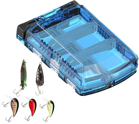 Generisch Angelköder-Organizer, Angel-Organizer und Aufbewahrung | wasserdichte Köderbox mit 6 Fächern,Aufbewahrungsbox für Angelgeräte mit Trennwänden zum Vatertag