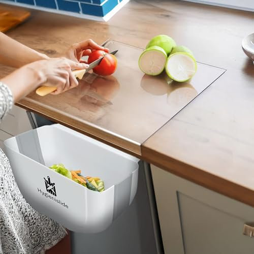 Tabla de cortar acrílica 2 en 1 con contenedor deslizante, tabla de cortar transparente con borde para cocina, 15.7 x 11.8 pulgadas (40 x 30 cm), tabla de cortar transparente sin desorden
