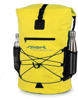 Sport Vibrations® Premium Thermo-Dry Bag Rucksack – Sehr geräumiger 30-Liter Rolltop Outdoor-Rucksack, wasserdicht, mit hochwertigem Trägersystem und praktischem Getränkehalter