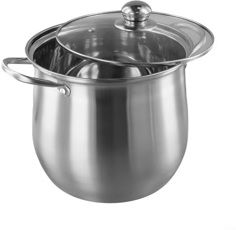 Extra Large Capacity Soup Pot, Cooking Pot Induction Pot Large Stainless Steel Deep Pots, with Convenient Glass Lid for Observation