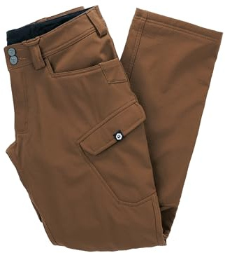 TRUEWERK Men's T2 WerkPant - Three-Season Work Pants, Double-Woven Softshell, Water-Resistant, Windproof, 4-Way Stretch, 9 Pockets, Articulated Knees, 34W x 30L, Brown