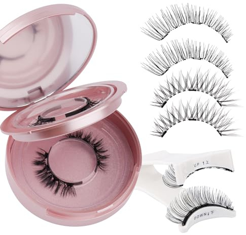 2-Pairs Magnetic Eyelashes Kit with Applicator: Wendy Natural Reusable False Lash Soft Waterproof False Lash No Glue Needed, K8-604-X1