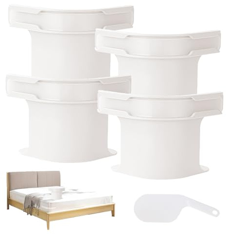 JJIW Bed Sheet Holder, 4-Piece Set, Bed Sheet Clips, Anti Slip Design Is Not Easy To Fall Off, Sheet Holders for All Bed Sheet, Mattresses, Bonus Bedsheet Tucker Tool (White,L)