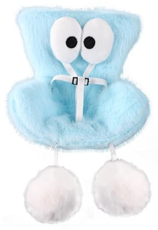 Lyreh Siège Poupée Peluche pour Voiture, Canapé Sécurité Poupée Grands Yeux Bleus avec Coussin Peluche Adorables Décorations Bouches D'aération Voiture Accessoires pour Présentation Bureau
