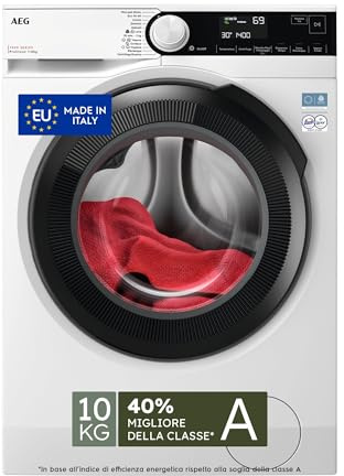 AEG ProSteam, 10 kg, LR7FD104B, Vapeur Refresh, Technologie PreciseWash, Panier Care Drum, Classe énergétique A, Moteur Inverter, 1351 tr/min, 847 x 597 x 636 mm