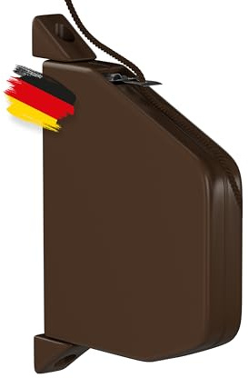 BAUHELD Schnurwickler mit Schnur Mini bis ca. 5,3m Rolladen-Schnur - Braun | Einfädelautomatik - Made in Germany - Lochabstand 153mm - Aufwickler mit stabilem Gehäuse - Schwenkbar, schnelle Montage