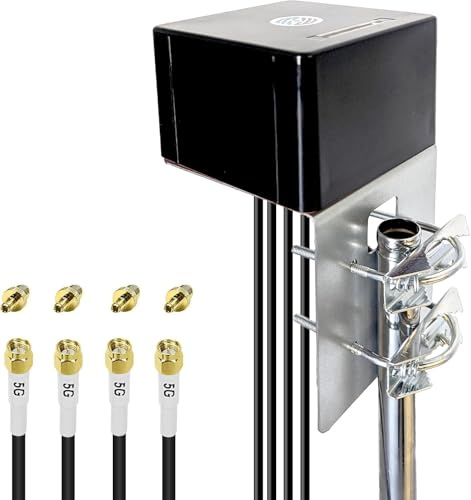 Maswell 4X4 MIMO Antenna 5G, Up to 6dBi, 600-8000MHz Omni External Antenna for 4G LTE 5G Routers & Gateways​​ for T-Mobile Verizon AT&T, WiFi 7 Ready, Homes and RVs (Full Kit)