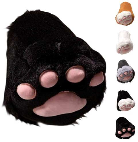 Generisch Juego de garras de plástico para cosplay, gato animal, para pies, zapatos de patas, pantuflas peludas, adultos, disfraces, carnaval, disfraz de mujer (individual), A 05., 35 EU