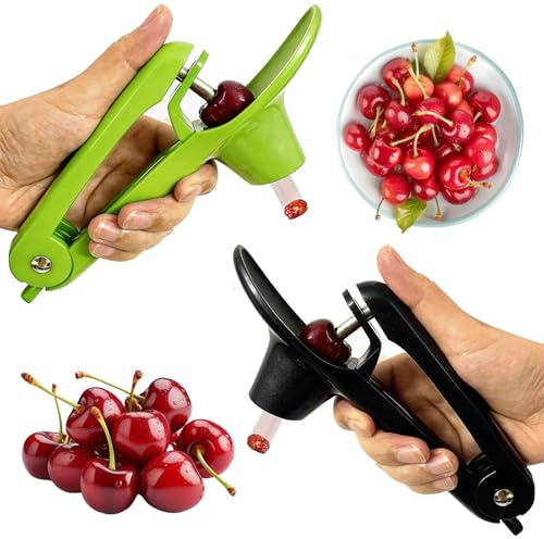 2 Pcs Cherry Pitter Tool - Stainless Steel Cherry Corer Pitter - Easy to Use for Making Cherry Jam - Saving Time & Space with Lock Design