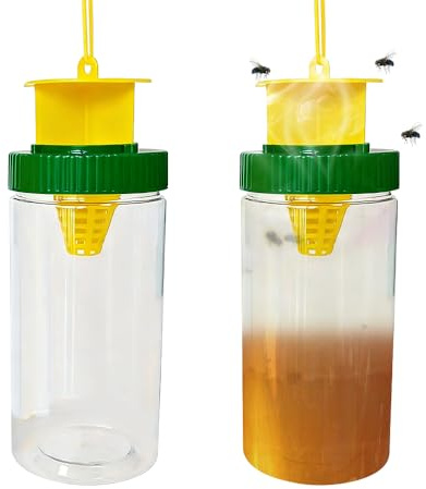 Udbrud Fruchtfliegenfalle 2er Set, Fliegenfalle Innenbereich, Fruchtfliegen-Lebendfalle Obstfliegenfalle Küche für Küche, Balkone, Innenhöfe, Obstgärten, Blumentöpfe