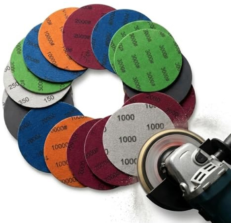 Visxcnu 12 Discos de Lijado 150mm 6 Pulgadas, Grano 1000/1500/2000/3000/4000/5000 Papel de Lija Seco y Húmedo, Almohadilla de Lijado para Pulido de Coche Metal Madera