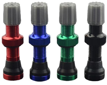 Lagomloot Schlauchloses Edelstahl-Fahrradventil, 40 mm für Presta-Ventil für Rennrad, MTB, Felge, Radreifen, Schwarz