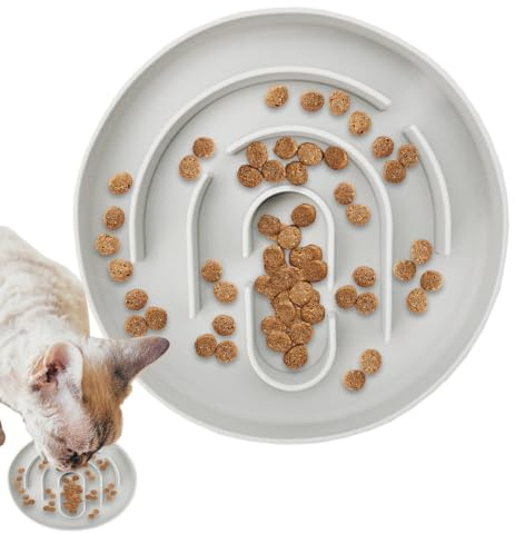 Katt-anti-sling-skålar silikon läckagesäker halkfri | Kattmatskål Slow Feeder små djur, inomhus, vardagsrum, sovrum, balkong