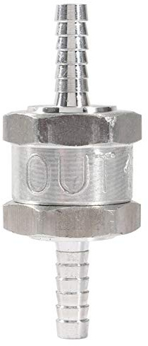 Válvula de retención de aluminio modelo Yosoo-05-16 que evita el retroflujo, plata, conexión de gancho de 6 mm para tuberías