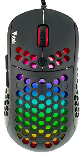 Itek Mouse Gaming G71-12000DPI, RGB, Software, Sensore P3327, ultra leggero, nido d'ape