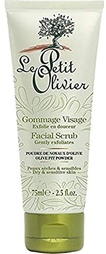 Le Petit Olivier Gommage Visage Poudre de Noyaux d’Olive Peaux Sèches & Sensibles 75ml (lot de 3)