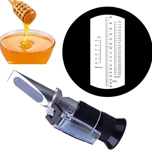 Honig-Ahornsirup-Brix-Refraktometer/58-90 Brix 10-33 Feuchtigkeitsmesser/selbstgebrautes Sucrose-Brauzucker-Aichose-Hydrometer/Imkerei-Versorgung ATC