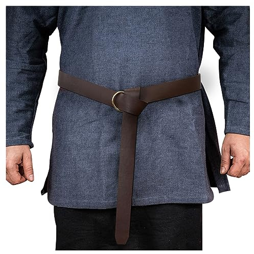 HiiFeuer Mittelalter PU Leder Ring Gürtel, Retro Renaissance Nieten Gürtel für LARP, Ren Faire & Halloween