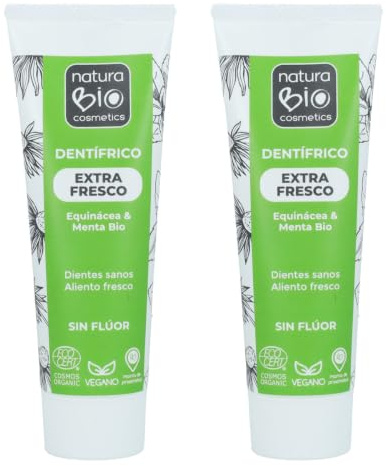 Pack PROMO 2 uds Dentífrico Menta y Equinácea Bio Sin Flúor NaturaBio 75 ml