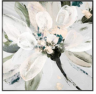 YMXCNM Ölbilder Auf Leinwand Handgemalt,Große Abstrakte Weiße Blume Landschaft Kunst Ölgemälde Auf Leinwand Wandkunst Moderne 100% Handbemalte Kunstwerk Dekor Für Wohnzimmer Korridor Hotel Büro Resta