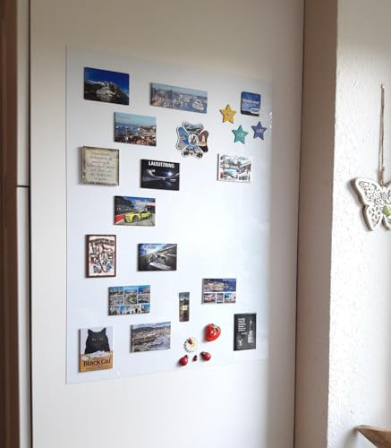 Magnetfolie | Haftgrund für Magnete | Magnettafel | Ferrofolie selbstklebend | beschreibbar, abwischbar, magnetisch | (weiß, 100x60cm)