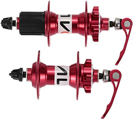 32 Löcher MTB Bergscheibenbremse Fahrrad Hub Aluminium Hinten Fahrrad-Nabe mit Schnellspannhebel Spieße Fahrradteile Schnellspanner (Color : Red)