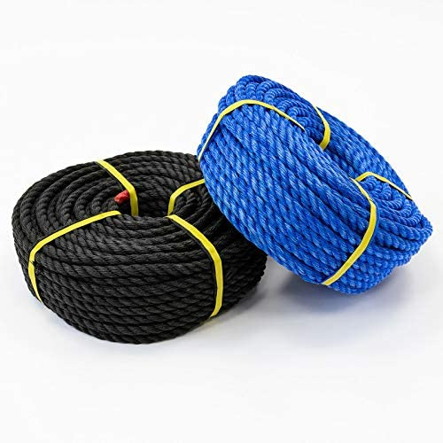 TITAN Corda In Polipropilene | Fune Per Esterni Utra Resistente – Maggior Resistenza | 4mm, 6mm, 8mm, 10mm, 12mm, 14mm, 16mm, 18mm, 20mm, 25mm – Corde Nautiche (14mm - 25m, Nero)