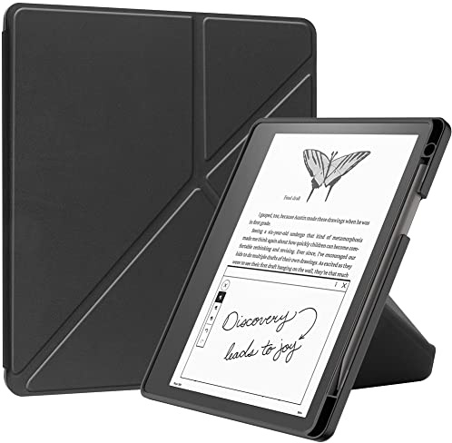 Kepuch Custer Hülle für Kindle Scribe 2024 2022 / Redesigned Display 10.2,Smart PU-Leder Hüllen Schutzhülle Tasche Case Cover - Schwarz