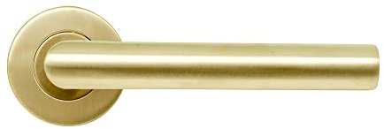 Micel - 05651 - Set maniglia con rosetta (53 mm) e maniglia ad angolo retto, materiale acciaio inossidabile, colore oro PVD, 148 x 53 x 70 mm