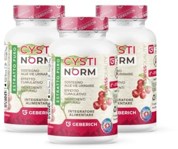 (3 Pacchi) Capsule CYSTINORM | Salute delle vie urinarie | D-Mannosio 720 mg + Estratto di mirtillo rosso 300 mg | Salute della vescica | Con corbezzolo e bioflavonoidi | Integratore Alimentare